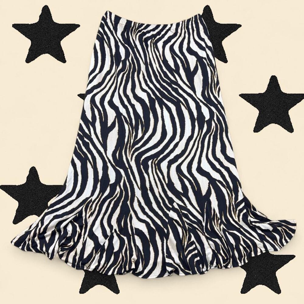 ★ Black & white zebra print maxi skirt ★